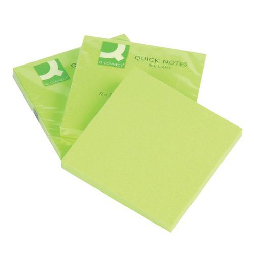 Bloczek samoprzylepny Q-CONNECT Brilliant, 76x76mm, 1x75 kart. - Bloczek samoprzylepny Q-CONNECT Brilliant, 76x76mm, 1x75 kart., zielony, sprzedaż po 