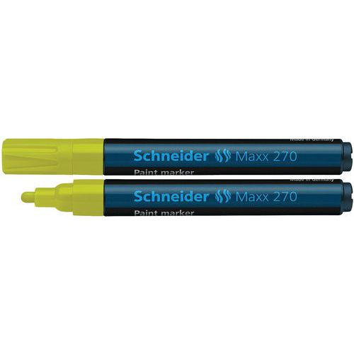 Marker olejowy SCHNEIDER Maxx 270, okrągły, 1-3 mm - Marker olejowy SCHNEIDER Maxx 270, okrągły, 1-3 mm, żółty