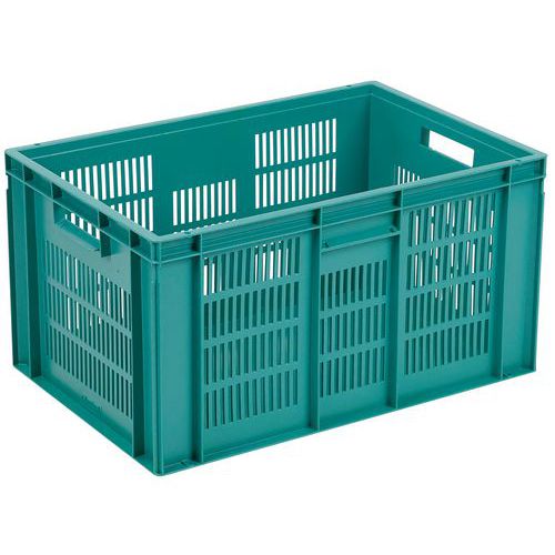 Plastikowe skrzynki Euro Manutan Expert z perforowanymi ściankami, zielone, 400 x 600 mm, 28 - 60 l - Plastikowa skrzynia Euro Manutan Expert z perfor