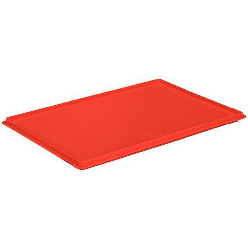 Pokrywka do plastikowych pudełek Euro Manutan Expert - Pokrywa do plastikowych pudełek Euro Manutan Expert, czerwona, 600 x 400 mm