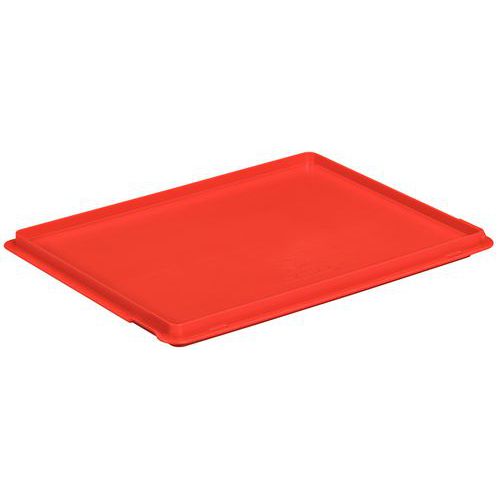 Pokrywka do plastikowych pudełek Euro Manutan Expert - Pokrywa do plastikowych pudełek Euro Manutan Expert, czerwona, 400 x 300 mm