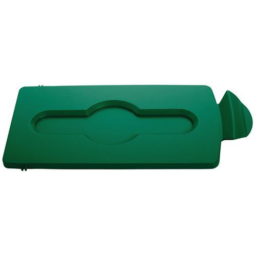 Zamykana pokrywa do stacji recyklingu Slim Jim_Rubbermaid - Zamykana pokrywa do stacji recyklingu Slim Jim zielona
