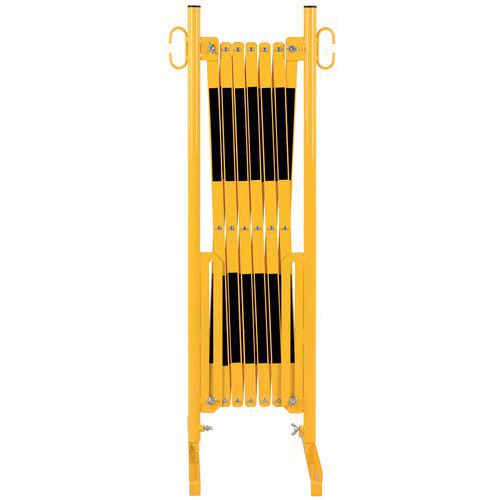 Metalowe barierki mobilne Dancop, składane - Metalowa barierka mobilna Dancop, składana, czarno-żółta, długość 360 cm