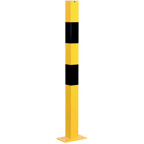 Metalowe słupki odgradzające Crash Stop, wysokość 100 cm - Metalowy słupek odgradzający Crash Stop, czarno-żółty, wysokość 100 cm, bez oczka
