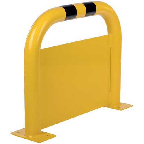 Metalowe barierki z płytą Crash Stop, żółto-czarne - Metalowa barierka z płytą Crash Stop, żółto-czarna, 60 x 75 cm