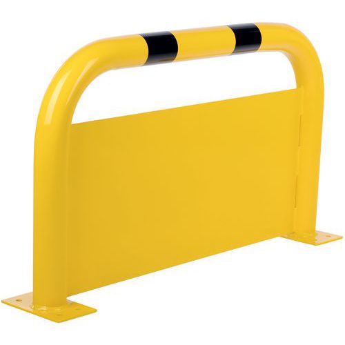 Metalowe barierki z płytą Crash Stop, żółto-czarne - Metalowa barierka z płytą Crash Stop, żółto-czarna, 60 x 100 cm