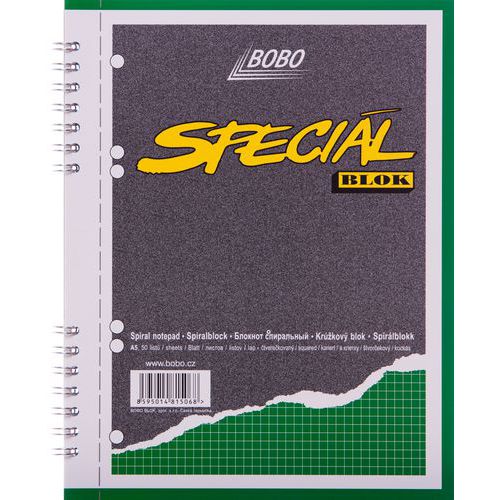 Kołonotatnik ze spiralą z boku - Notatnik A5 special z metalową spiralą boczną, w linie, 5 szt.