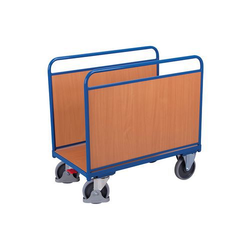 Wózki platformowe dwuścienne, do 400 - 500 kg - Wózek platformowy dwuścienny, do 500 kg, 104,5 x 126 x 80 cm, niebieski