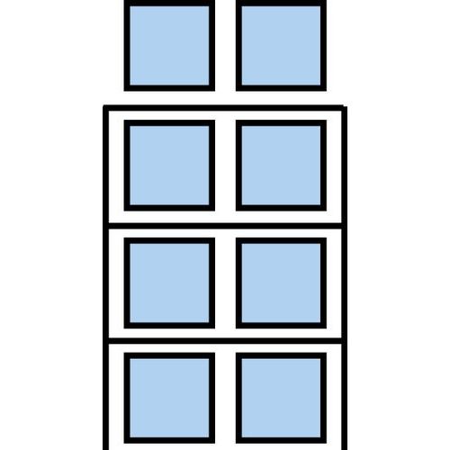 Regały paletowe - Regał paletowy Cell, podstawowy, 399,6 x 180 x 75 cm, 7800 kg, 3 poziomy, niebieski