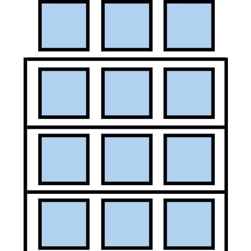Regały paletowe - Regał paletowy Cell, dostawny, 399,6 x 270 x 110 cm, 4800 kg, 3 poziomy, niebieski