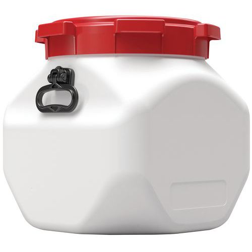 Plastikowe beczki kwadratowe z szerokim otworem Curtec, z pokrywką - Beczka plastikowa kwadratowa z szerokim otworem Curtec, z pokrywką, 40 l