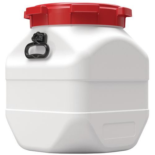 Plastikowe beczki kwadratowe z szerokim otworem Curtec, z pokrywką - Beczka plastikowa kwadratowa z szerokim otworem Curtec, z pokrywką, 50 l