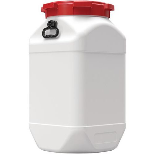Plastikowe beczki kwadratowe z szerokim otworem Curtec, z pokrywką - Beczka plastikowa kwadratowa z szerokim otworem Curtec, z pokrywką, 80 l