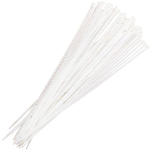 Plastikowe taśmy wiążące Stafa szer. 3,6 mm, białe, 1000 szt - Plastikowe taśmy wiążące Stafa, szerokość 3,6 mm, długość 30 cm, kolor biały, 1000 szt.