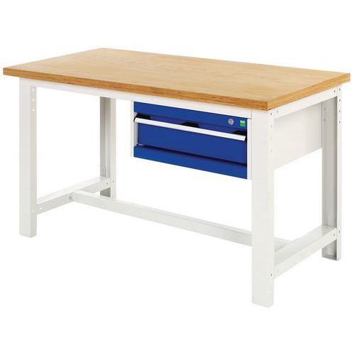 Stoły robocze Bott Cubio, multiplex, 1 szuflada, szerokość 150 cm - Stół roboczy Bott Cubio, multiplex, 1 szuflada, 75 x 150 cm