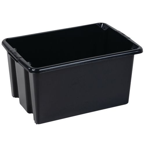 Plastikowe pojemniki do przechowywania Manutan Expert, czarne - Plastikowy pojemnik do przechowywania Manutan Expert, czarny, 52 l
