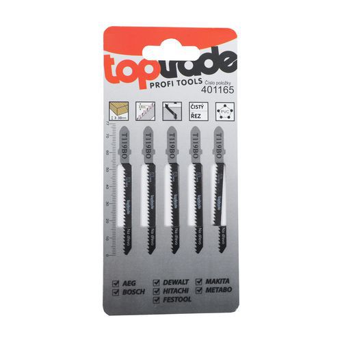 TOPTRADE brzeszczot do wyrzynarki, T119BO, 76 mm, drewno, opakowanie 5 szt.