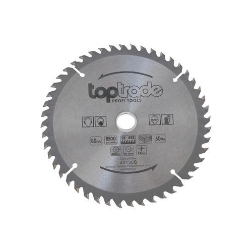 Tarcza do piły TOPTRADE, do drewna, z płytkami widiowymi, 48 zębów, 180 x 2,2 x 20/16 mm