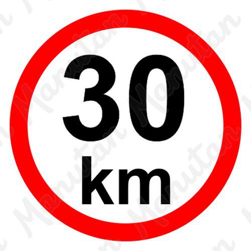 Tablice z nakazami – Ograniczenie prędkości 30 km/h - Ograniczenie prędkości 30 km/h, naklejka samoprzylepna D 200 mm