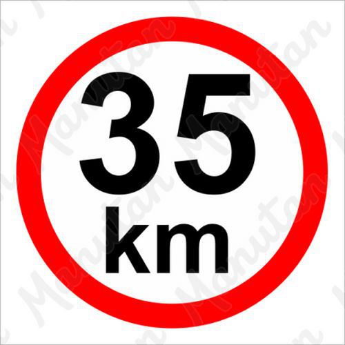 Tablice z nakazami – Ograniczenie prędkości 35 km/h - Ograniczenie prędkości 35 km/h, tworzywo sztuczne, 210 x 210 x 0,5 mm