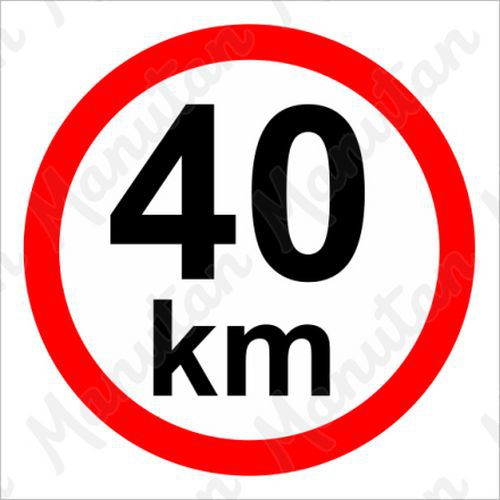 Tablice z nakazami – Ograniczenie prędkości 40 km/h - Ograniczenie prędkości 40 km/h, naklejka samoprzylepna 210 x 210 x 0,1 mm