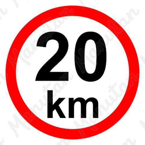 Tablice z nakazami – Ograniczenie prędkości 20 km/h - Ograniczenie prędkości 20 km/h, naklejka samoprzylepna 150 mm