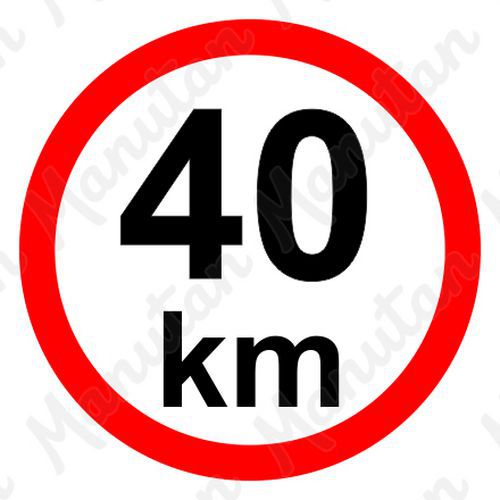 Tablice z nakazami – Ograniczenie prędkości 40 km/h - Ograniczenie prędkości 40 km/h, naklejka samoprzylepna D 150 mm