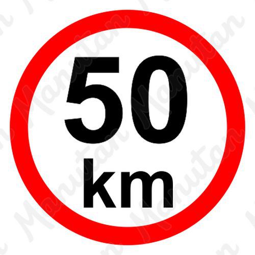Tablice z nakazami – Ograniczenie prędkości 50 km/h - Ograniczenie prędkości 50 km/h, naklejka samoprzylepna D 200 mm