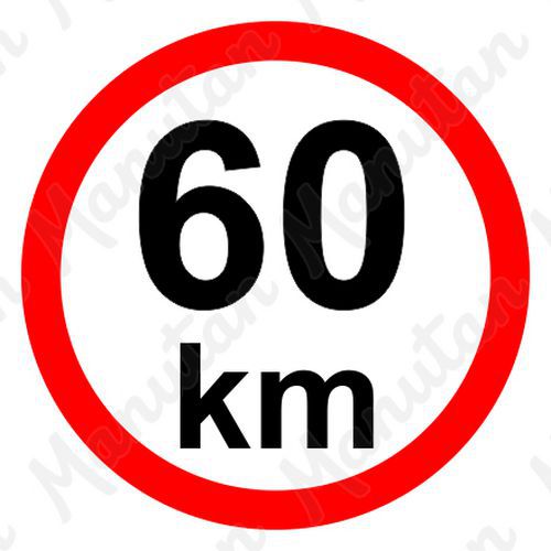Tablice z nakazami – Ograniczenie prędkości 60 km/h - Ograniczenie prędkości 60 km/h, naklejka samoprzylepna D 150 mm