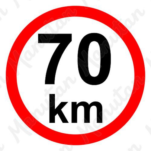 Tablice z nakazami – Ograniczenie prędkości 70 km/h - Ograniczenie prędkości 70 km/h, naklejka samoprzylepna D 150 mm
