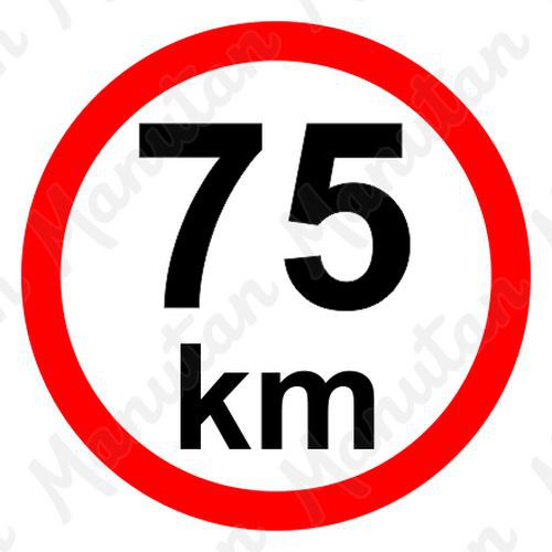 Tablice z nakazami – Ograniczenie prędkości 75 km/h - Ograniczenie prędkości 75 km/h, naklejka samoprzylepna D 200 mm