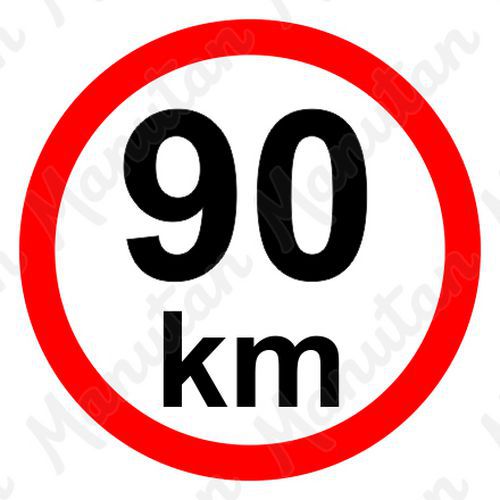 Tablice z nakazami – Ograniczenie prędkości 90 km/h - Ograniczenie prędkości 90 km/h, naklejka samoprzylepna D 150 mm