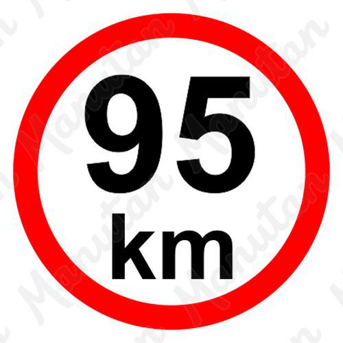 Tablice z nakazami – Ograniczenie prędkości 95 km/h - Ograniczenie prędkości 95 km/h, naklejka samoprzylepna D 200 mm
