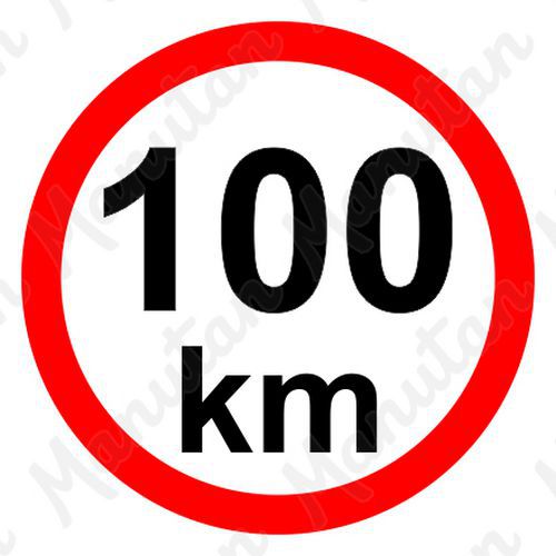 Tablice z nakazami – Ograniczenie prędkości 100 km/h - Ograniczenie prędkości 100 km/h, naklejka samoprzylepna D 200 mm
