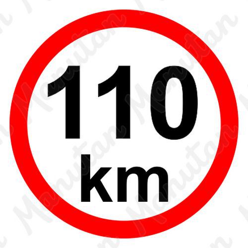 Tablice z nakazami – Ograniczenie prędkości 110 km/h - Ograniczenie prędkości 110 km/h, naklejka samoprzylepna D 150 mm