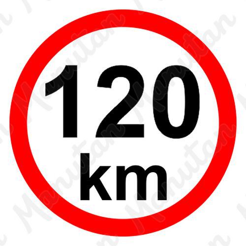 Tablice z nakazami – Ograniczenie prędkości 120 km/h - Ograniczenie prędkości 120 km/h, naklejka samoprzylepna D 150 mm