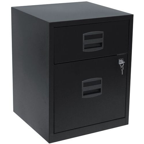 Metalowe szafki Bisley Eco, 2 szuflady - Komoda metalowa Bisley Eco, 2 szuflady, kolor czarny
