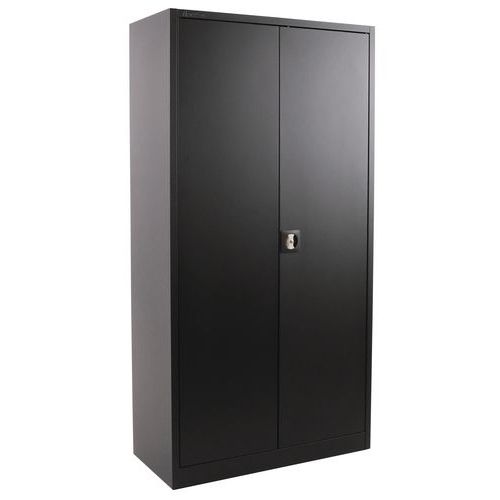 Metalowe szafy aktowe Manutan Expert, 4 półki, 180 x 92 x 42 cm - Metalowa szafa aktowa Manutan Expert, 4 półki, 180 x 92 x 42 cm, czarna