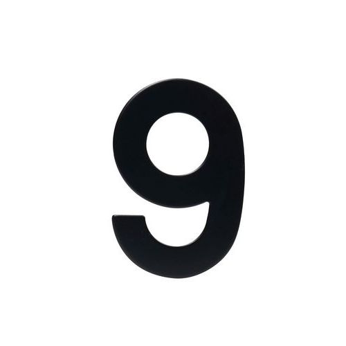 Numery ze stali nierdzewnej w wykonaniu 2D, wysokość 95 mm - Numer ze stali nierdzewnej w projekcie 2D, wysokość 95 mm, znak „9”