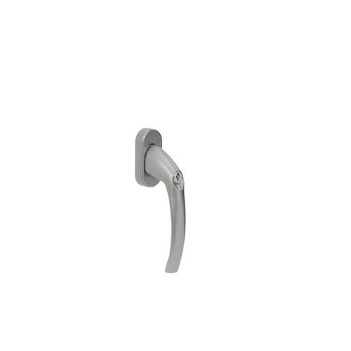 Aluminiowe, zamykane klamki okienne z rdzeniem cynkowym - Aluminiowa zamykana klamka okienna z rdzeniem cynkowym, imitacja stali nierdzewnej fluorocar