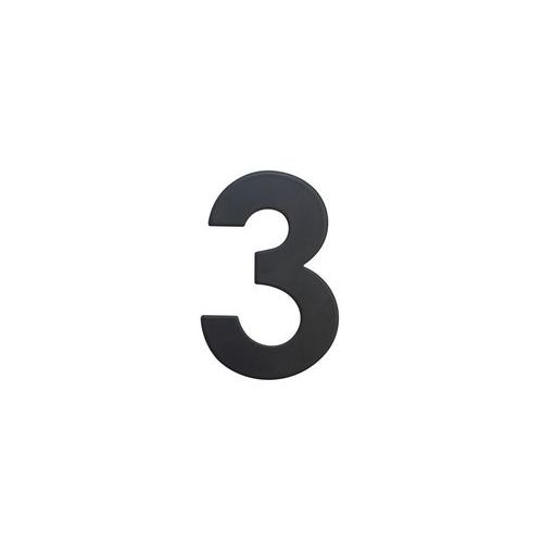 Numery ze stali nierdzewnej w wykonaniu 2D, wysokość 75 mm - Numer ze stali nierdzewnej w projekcie 2D, wysokość 75 mm, znak „3”