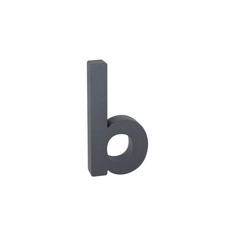 Numery aluminiowe w projekcie 3D o strukturalnej powierzchni, kolor antracytowy - Numer aluminiowy w projekcie 3D o strukturowanej powierzchni, znak „