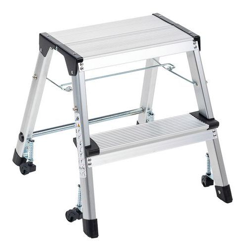 Aluminiowe stopnie składane Manutan Expert - Aluminiowe stopnie składane Manutan Expert, 2 stopnie