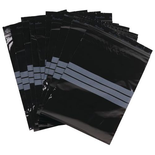 Woreczki zamykane z suwakiem Manutan Expert, czarne, 100 szt. - Woreczki zamykane z suwakiem Manutan Expert, czarne, 100 szt., 180 x 120 mm
