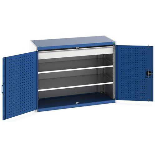 Szafki warsztatowe z szufladami Bott Cubio 160, wysokość 100 cm - Szafka warsztatowa z szufladami Bott Cubio 160, 100 x 130 x 65 cm, 2 półki, 1 szufla