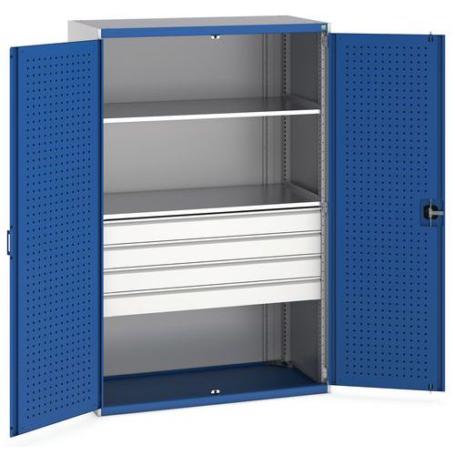 Szafki warsztatowe z szufladami Bott Cubio 160, wysokość 200 cm - Szafka warsztatowa z szufladami Bott Cubio 160, 200 x 130 x 65 cm, 2 półki, 4 szufla