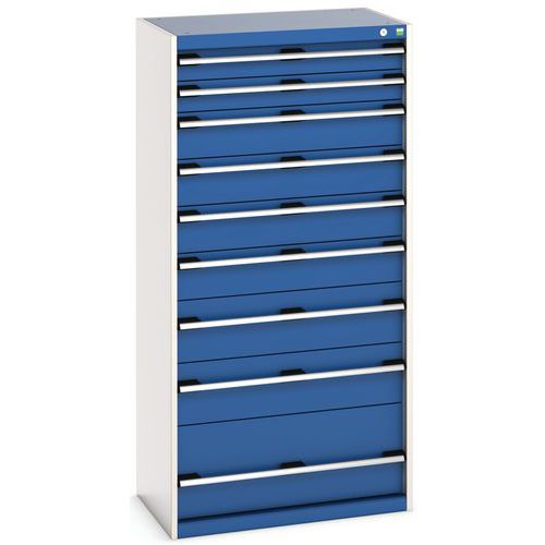 Warsztatowe szafki z szufladami Bott Cubio, 160 x 80 x 52,5-75 cm, 9 szuflad - Warsztatowa szafka z szufladami Bott Cubio, 160 x 80 x 52,5 cm, 9 szufl