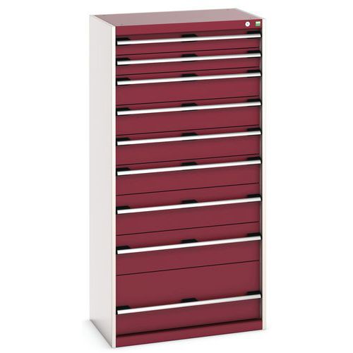 Warsztatowe szafki z szufladami Bott Cubio, 160 x 80 x 52,5-75 cm, 9 szuflad - Warsztatowa szafka z szufladami Bott Cubio, 160 x 80 x 52,5 cm, 9 szufl