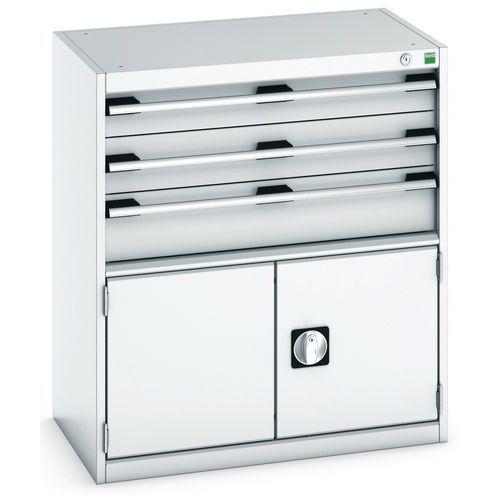 Warsztatowe szafki z szufladami Bott Cubio, 90 x 80 x 52,5-75 cm, 3 szuflady, 1 szafka - Warsztatowa szafka z szufladami Bott Cubio, 90 x 80 x 52,5 cm