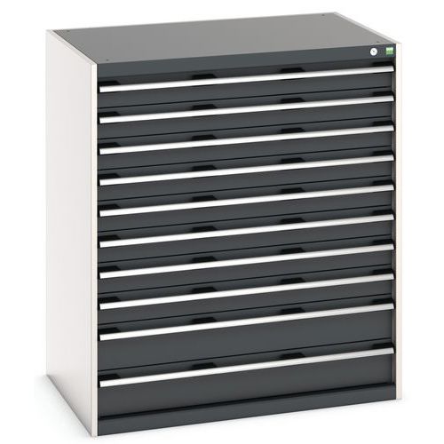 Szuflady warsztatowe Bott Cubio, 120 x 105 x 65-75 cm, 10 szuflad - Warsztatowa szafka z szufladami Bott Cubio, 120 x 105 x 75 cm, 10 szuflad, szaro-a